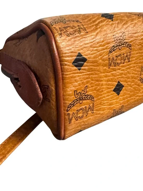 MCM Cognac Visetos Mini Crossbody Satchel with Gold Hardware - Picture 5 of 16